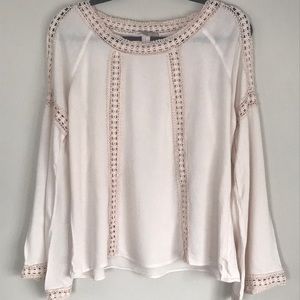 Forever 21 Bell Sleeve Cold Shoulder Top Medium